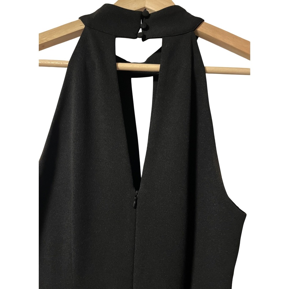 Calvin Klein Womens Black Halter Keyhole Neck Maxi Dress Gown Size 8 - Picture 4 of 6